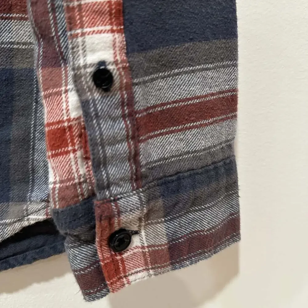 Abercrombie Kids Boys’ Blue, Grey, Red & White Flannel Button Up Shirt 13/14 - Picture 4 of 6